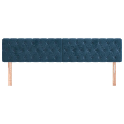 Testiere 2 pz Blu Scuro 100x7x78/88 cm in Velluto