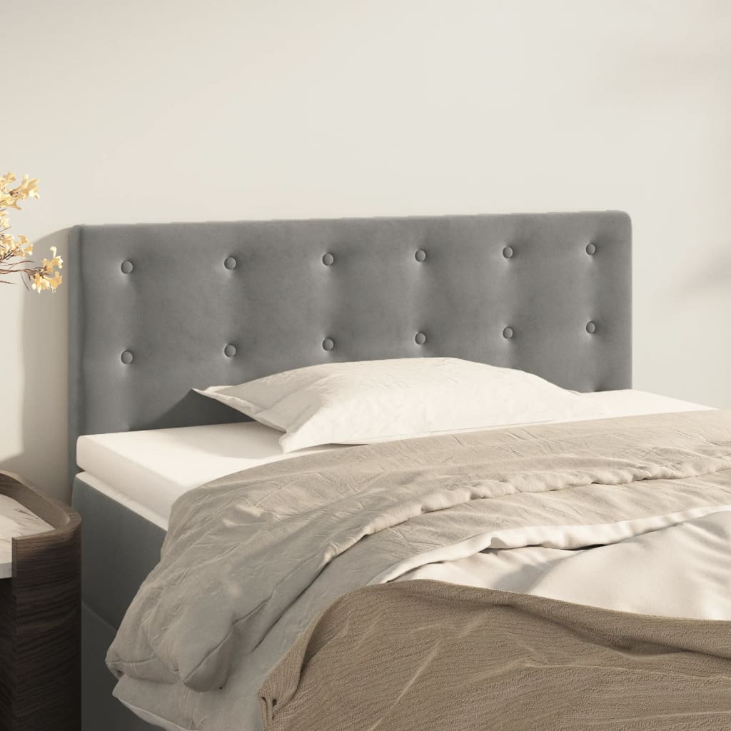 Testiera Grigio Chiaro 90x5x78/88 cm in Velluto