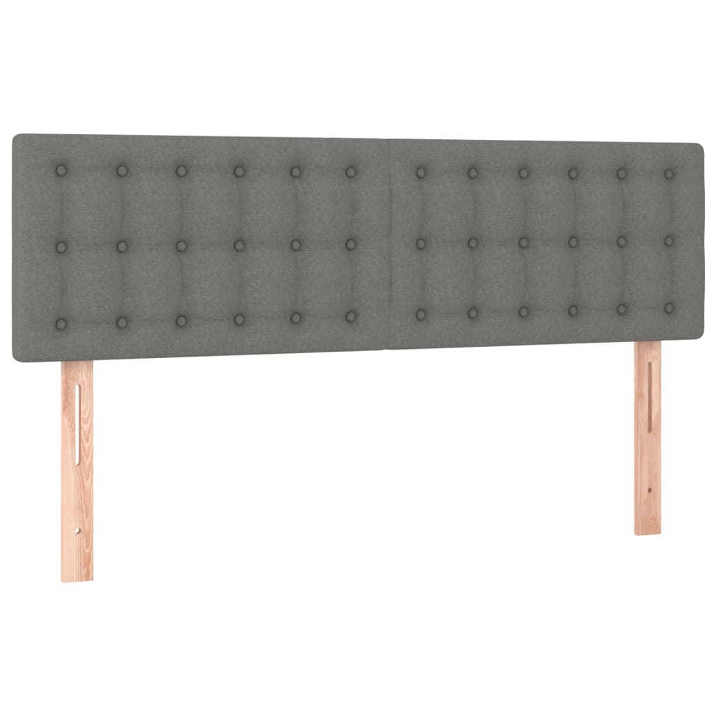 Testiere 2 pz Grigio Scuro 72x5x78/88 cm in Tessuto