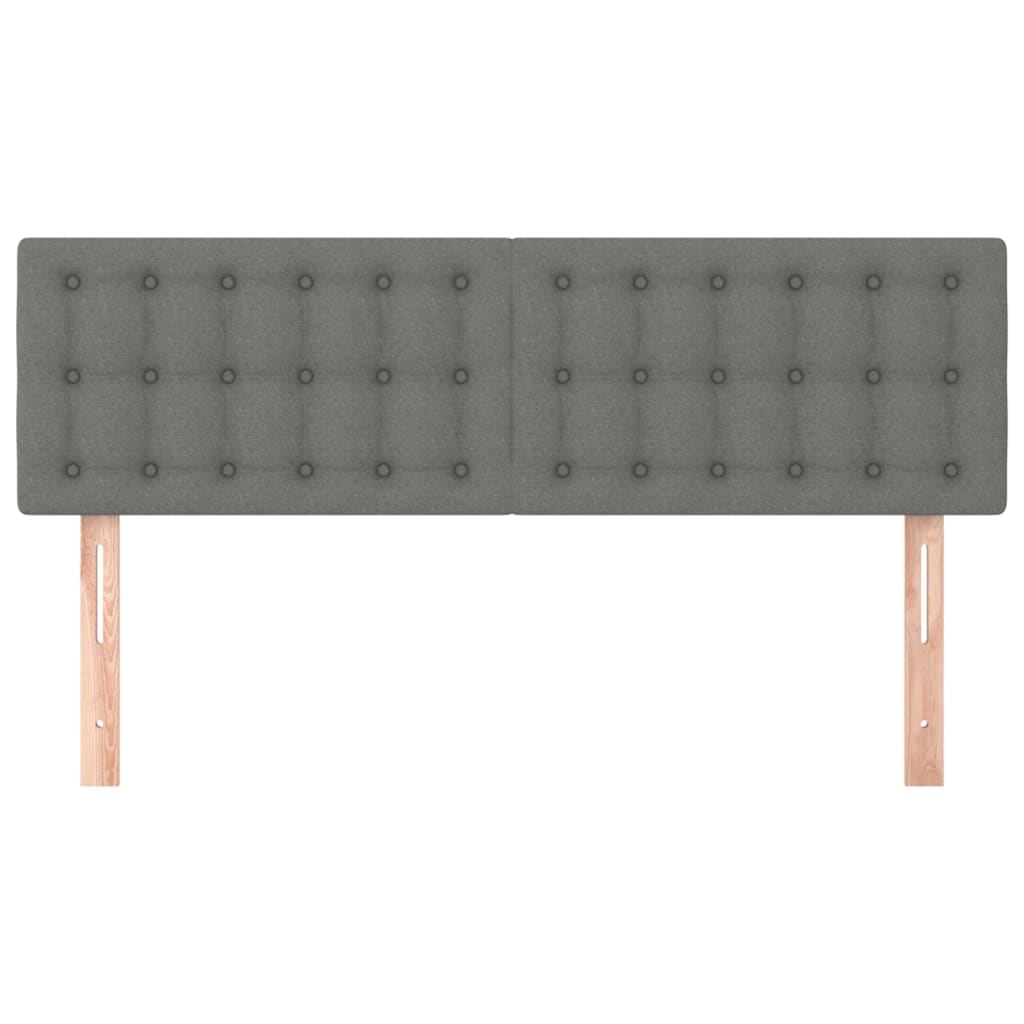 Testiere 2 pz Grigio Scuro 72x5x78/88 cm in Tessuto