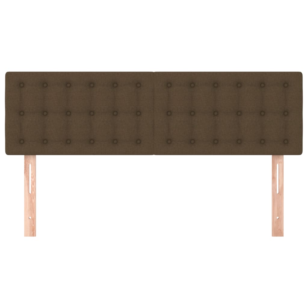 Testiere 2 pz Marrone Scuro 72x5x78/88 cm in Tessuto