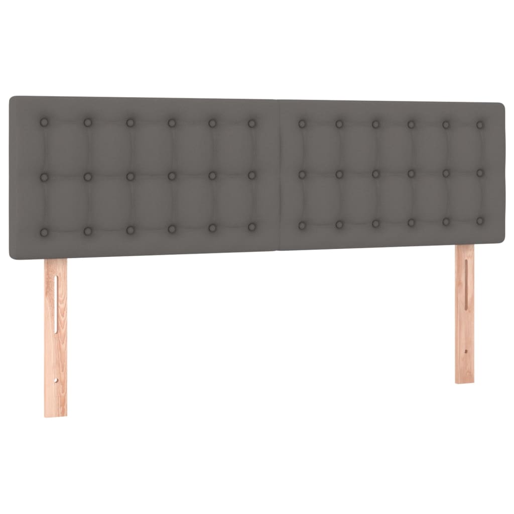 Testiere 2 pz Grigie 72x5x78/88 cm in Similpelle