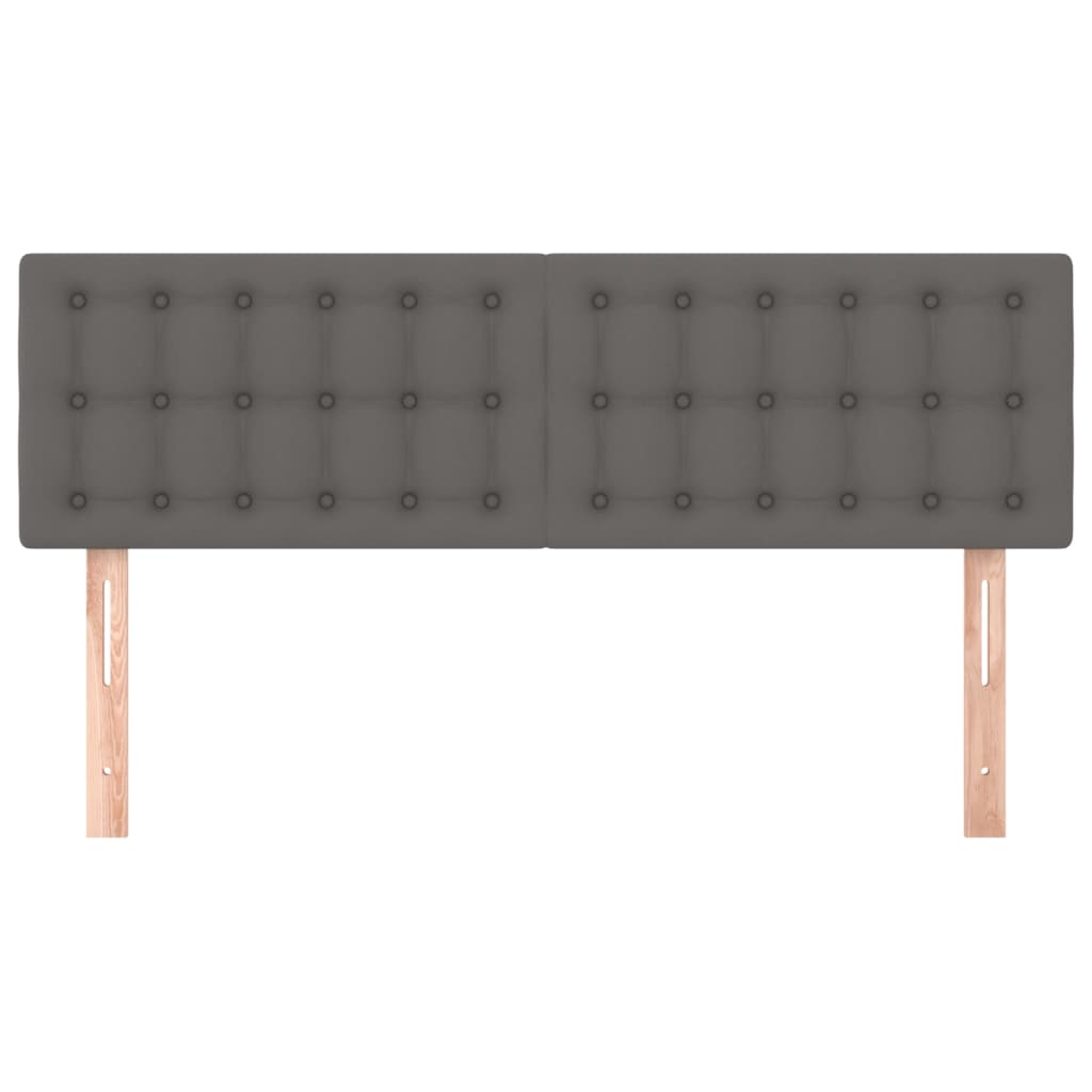 Testiere 2 pz Grigie 72x5x78/88 cm in Similpelle