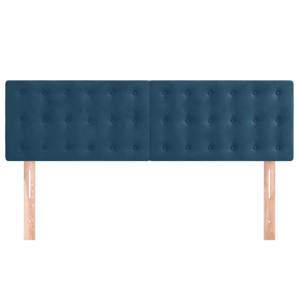 Testiere 2 pz Blu Scuro 72x5x78/88 cm in Velluto