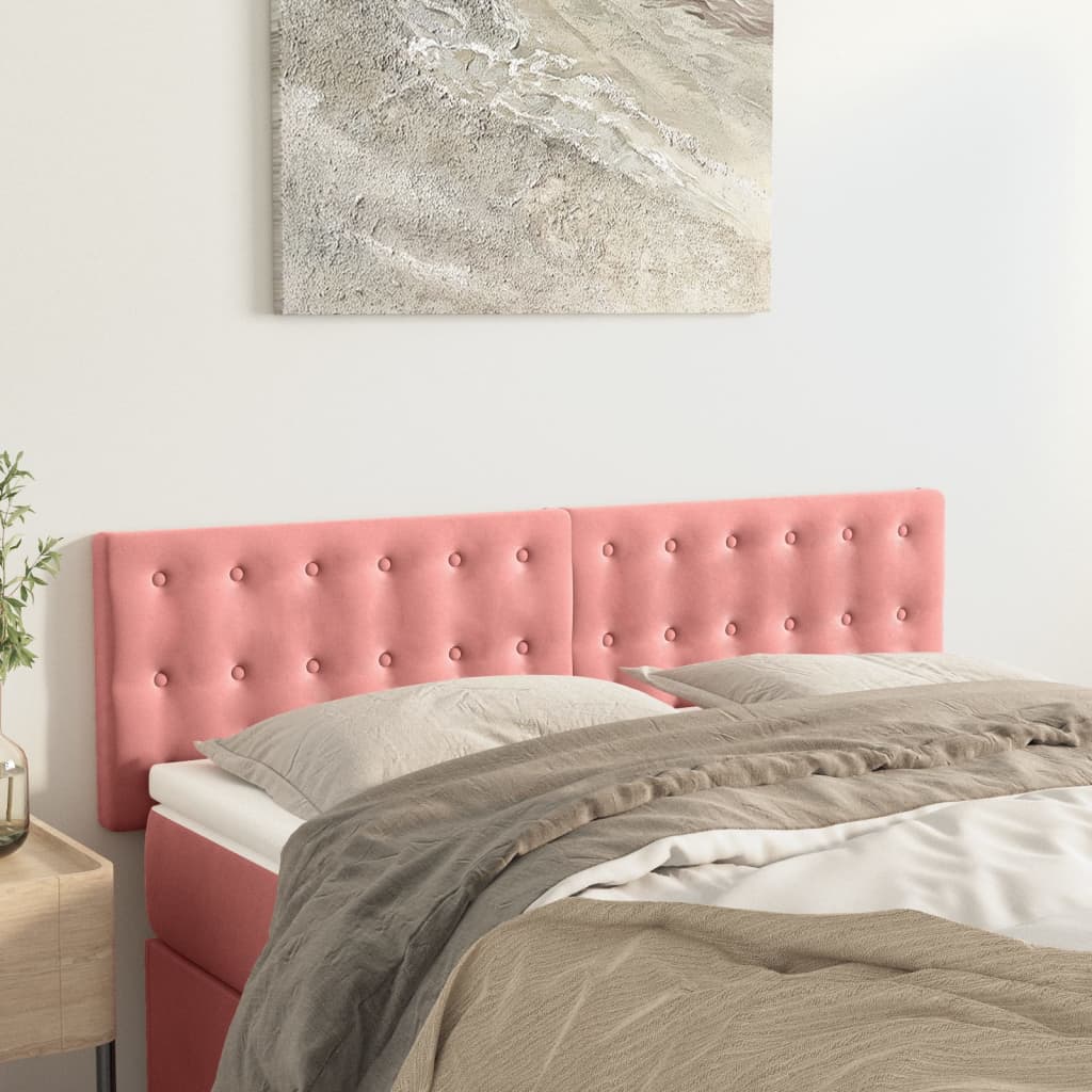 Testiere 2 pz Rosa 72x5x78/88 cm in Velluto
