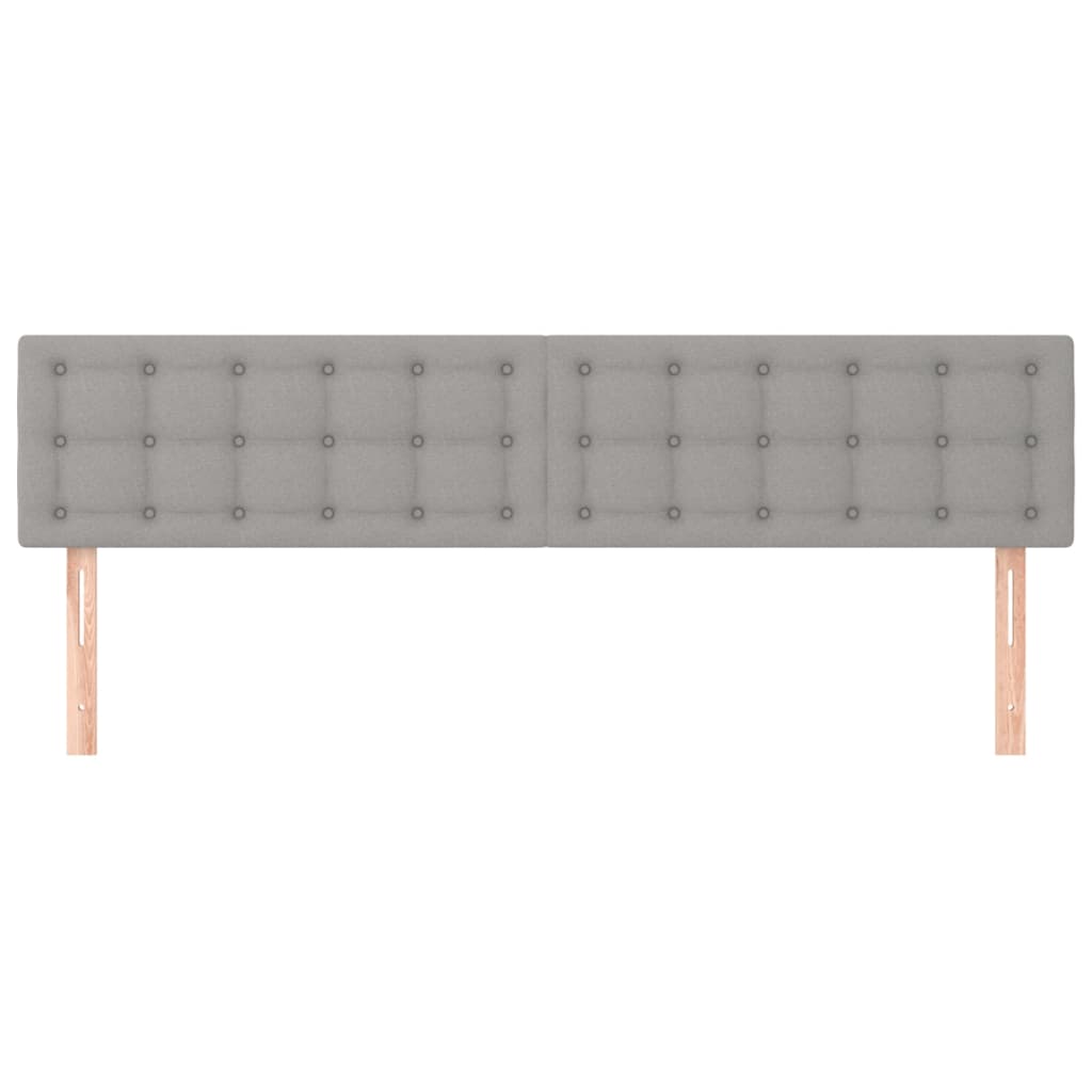 Testiera 2 pz Grigio Chiaro 80x5x78/88 cm in Tessuto