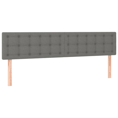 Testiera 2 pz Grigio Scuro 80x5x78/88 cm in Tessuto