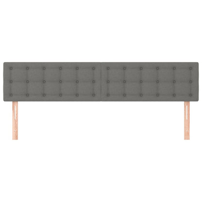Testiera 2 pz Grigio Scuro 80x5x78/88 cm in Tessuto