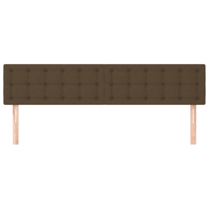 Testiera 2 pz Marrone Scuro 80x5x78/88 cm in Tessuto