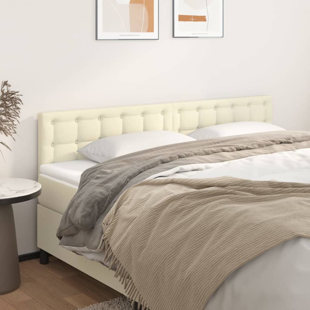 Testiera Crema 160x5x78/88 cm in Similpelle