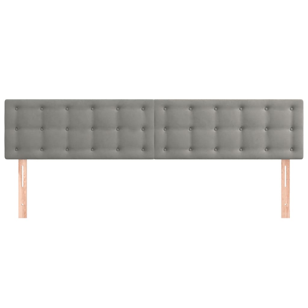 Testiera 2 pz Grigio Chiaro 80x5x78/88 cm in Velluto