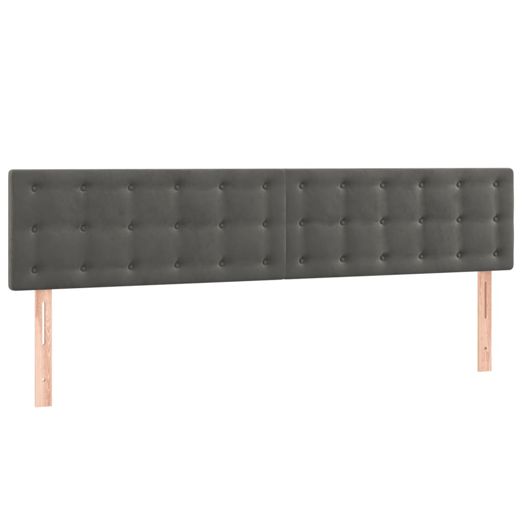 Testiera 2 pz Grigio Scuro 80x5x78/88 cm in Velluto