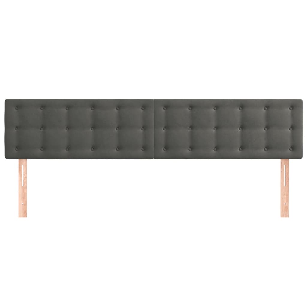 Testiera 2 pz Grigio Scuro 80x5x78/88 cm in Velluto