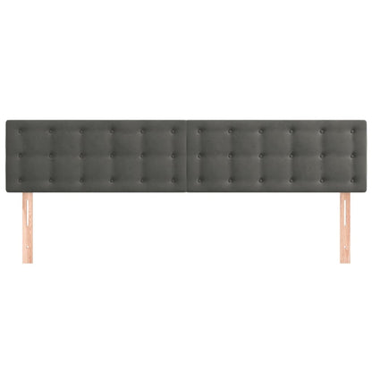 Testiera 2 pz Grigio Scuro 80x5x78/88 cm in Velluto