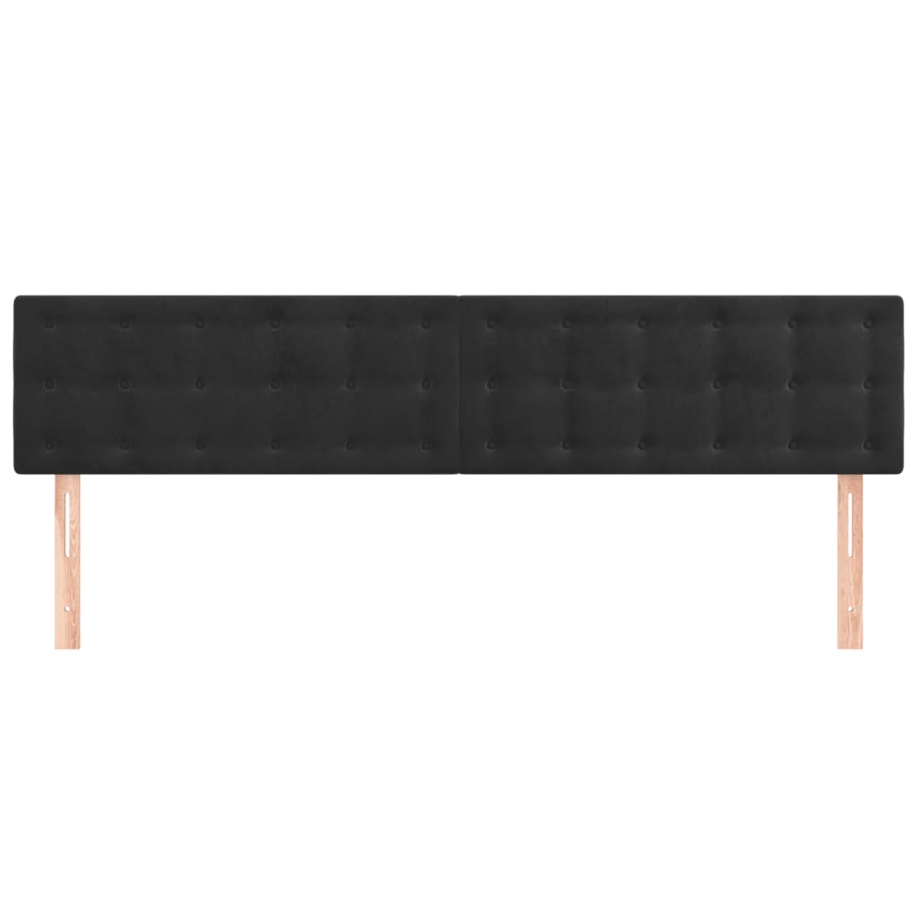 Testiera 2 pz Nera 80x5x78/88 cm in Velluto