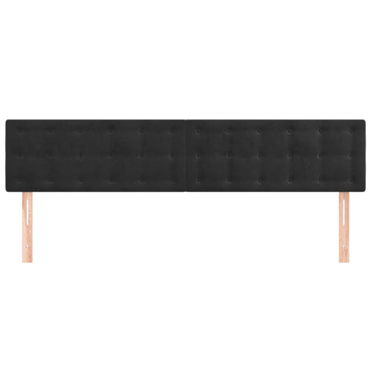 Testiera 2 pz Nera 80x5x78/88 cm in Velluto