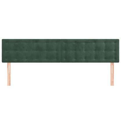 Testiera 2 pz Verde Scuro 80x5x78/88 cm in Velluto