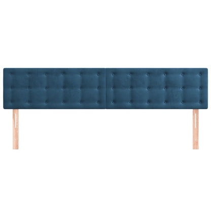 Testiera 2 pz Blu Scuro 80x5x78/88 cm in Velluto