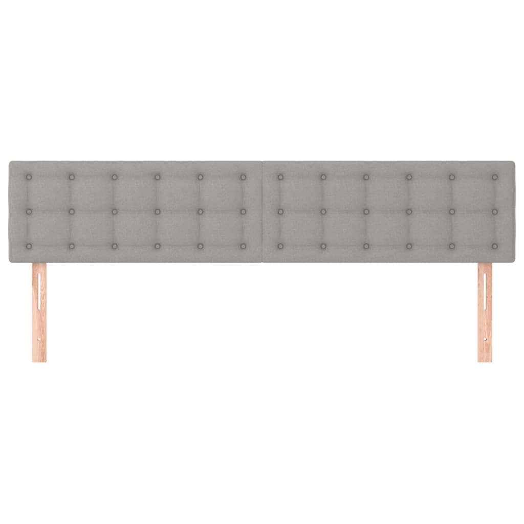 Testiera 2 pz Grigio Chiaro 90x5x78/88 cm in Tessuto