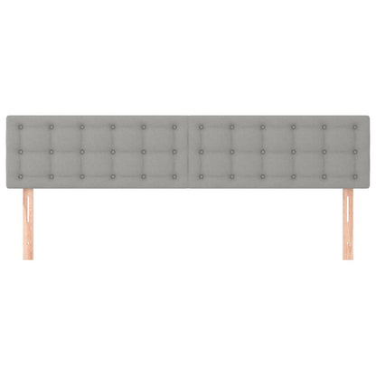 Testiera 2 pz Grigio Chiaro 90x5x78/88 cm in Tessuto