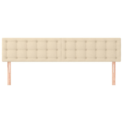 Testiera 2 pz Crema 90x5x78/88 cm in Tessuto