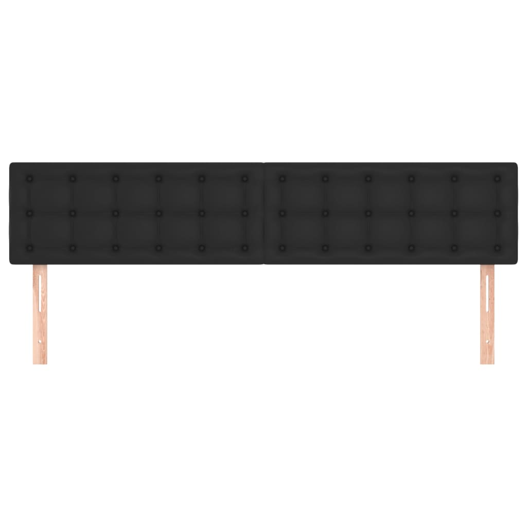 Testiera 2 pz Nero 90x5x78/88 cm in Similpelle