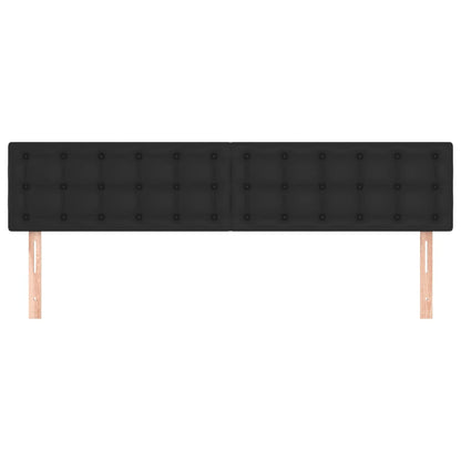 Testiera 2 pz Nero 90x5x78/88 cm in Similpelle