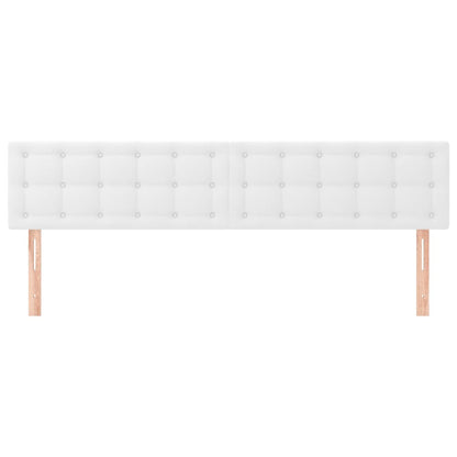 Testiera 2 pz Bianca 90x5x78/88 cm in Similpelle
