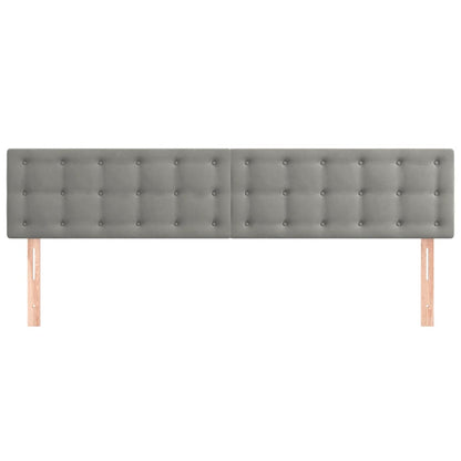 Testiera 2 pz Grigio Chiaro 90x5x78/88 cm in Velluto