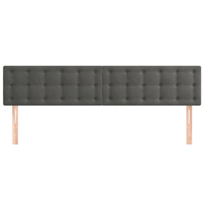 Testiera 2 pz Grigio Scuro 90x5x78/88 cm in Velluto