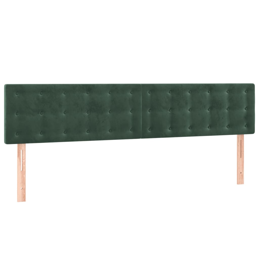 Testiera 2 pz Verde scuro 90x5x78/88 cm in Velluto