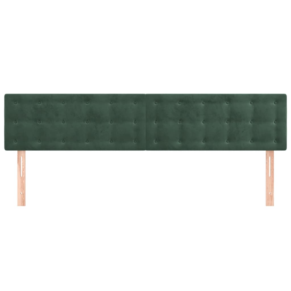 Testiera 2 pz Verde scuro 90x5x78/88 cm in Velluto