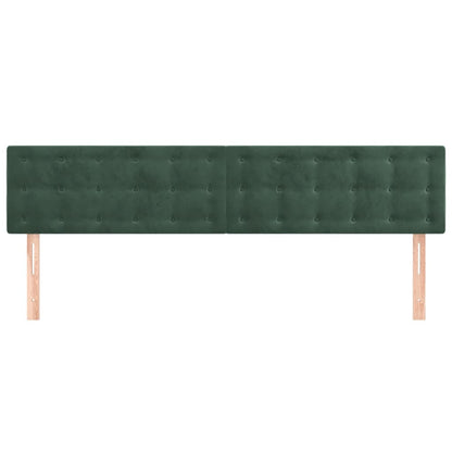 Testiera 2 pz Verde scuro 90x5x78/88 cm in Velluto