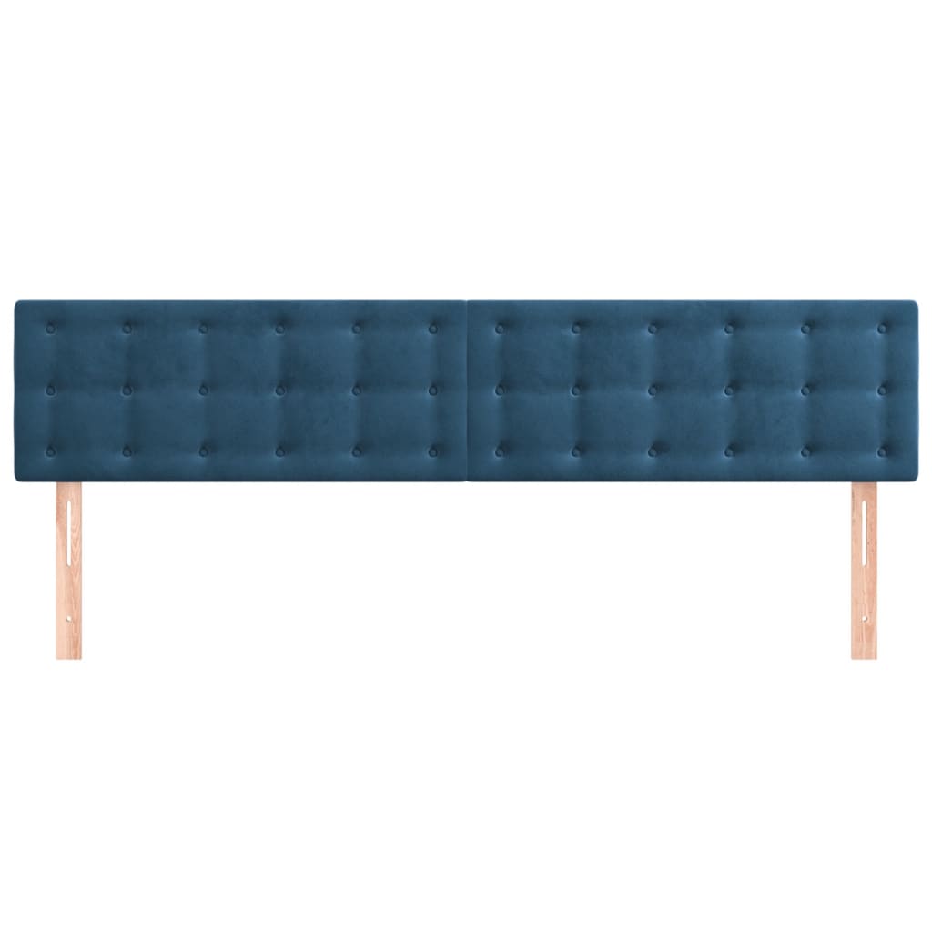 Testiera 2 pz Blu scuro 90x5x78/88 cm in Velluto