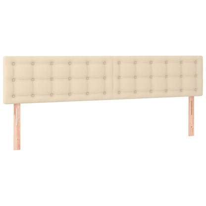 Testiera 2 pz Crema 100x5x78/88 cm in Tessuto