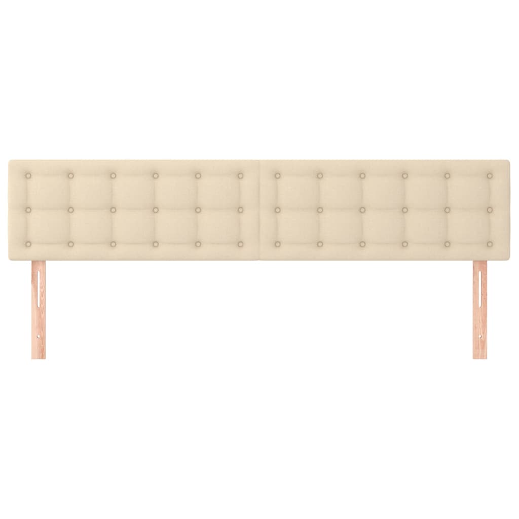 Testiera 2 pz Crema 100x5x78/88 cm in Tessuto
