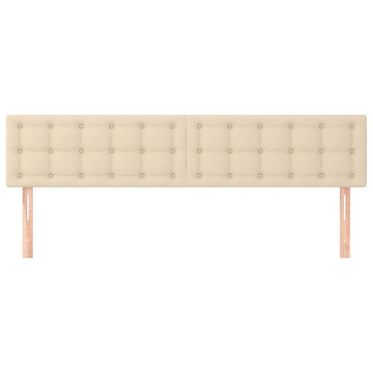 Testiera 2 pz Crema 100x5x78/88 cm in Tessuto