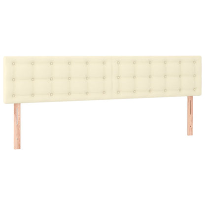 Testiera Crema 200x5x78/88 cm in Similpelle