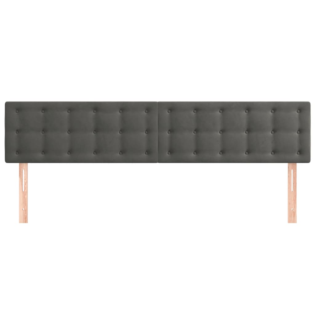 Testiere 2 pz Grigio Scuro 100x5x78/88 cm in Velluto