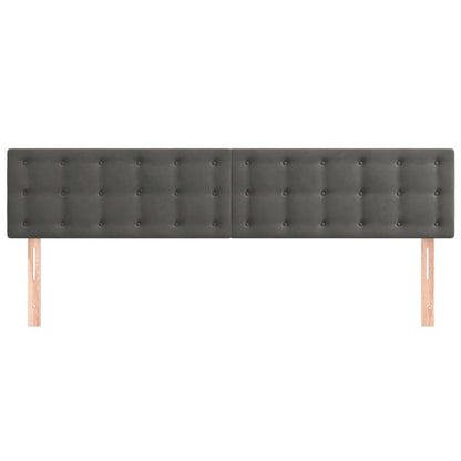 Testiere 2 pz Grigio Scuro 100x5x78/88 cm in Velluto