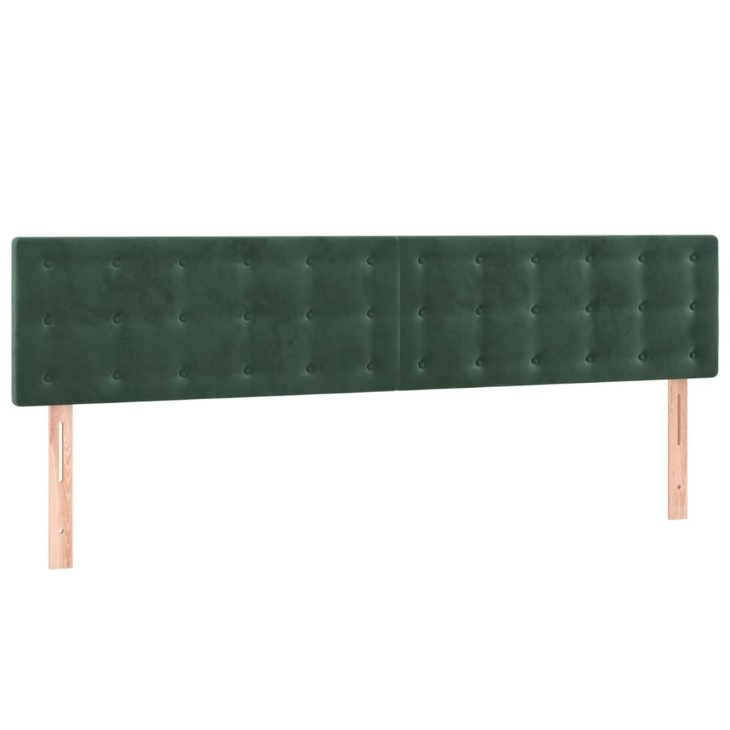 Testiere 2 pz Verde Scuro 100x5x78/88 cm in Velluto