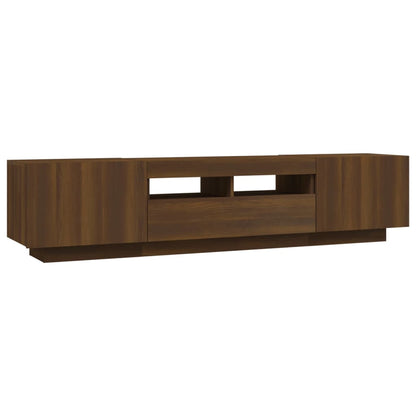 Set Mobili TV 2pz con Luci LED Rovere Marrone Legno Multistrato