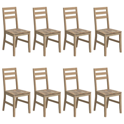 Sedie da Pranzo 8 pz in Legno Massello di Acacia
