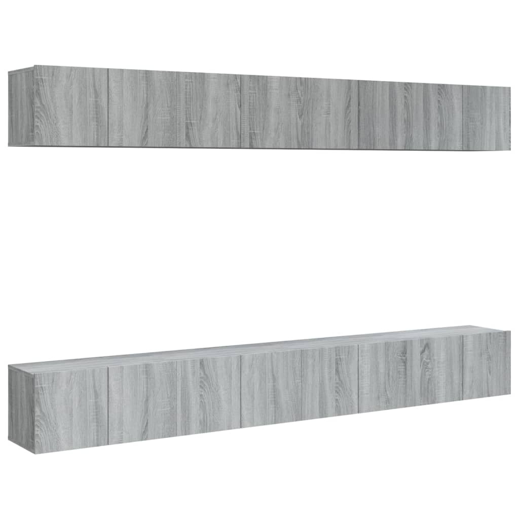 Mobili Porta TV 8pz Grigio Sonoma 60x30x30 cm Legno Multistrato