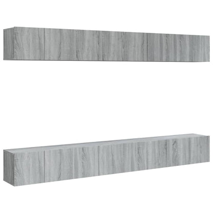 Mobili Porta TV 8pz Grigio Sonoma 60x30x30 cm Legno Multistrato
