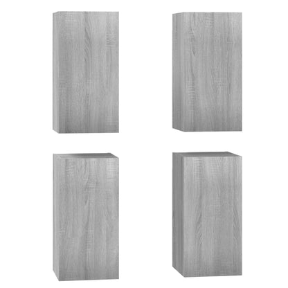 Mobili TV 4 pz Grigio Sonoma 30,5x30x60 cm in Legno Multistrato