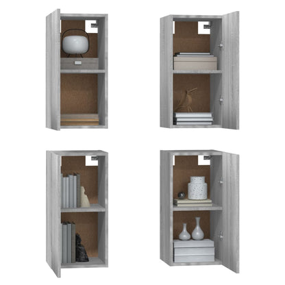 Mobili TV 4 pz Grigio Sonoma 30,5x30x60 cm in Legno Multistrato
