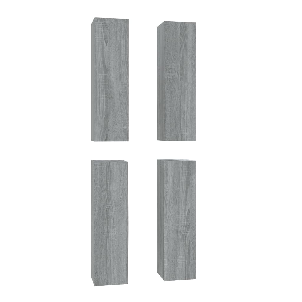 Mobili TV 4 pz Grigio Sonoma 30,5x30x110cm in Legno Multistrato