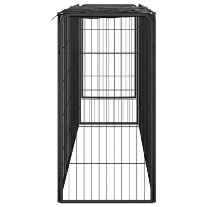 Box Cani 10 Pannelli Nero 50x100 cm Acciaio Verniciato Polvere