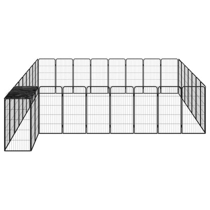 Box Cani 34 Pannelli Nero 50x100 cm Acciaio Verniciato Polvere